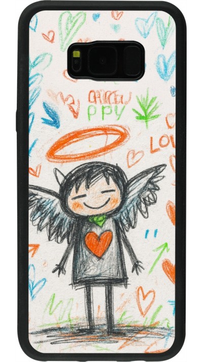 Coque Samsung Galaxy S8+ - Silicone rigide noir Little Angel Sketch Love