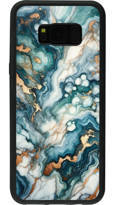 Coque Samsung Galaxy S8+ - Silicone rigide noir Marbre Vert Bleu Doré