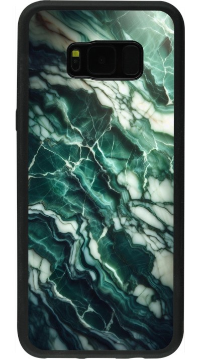 Coque Samsung Galaxy S8+ - Silicone rigide noir Marbre vert majestueux
