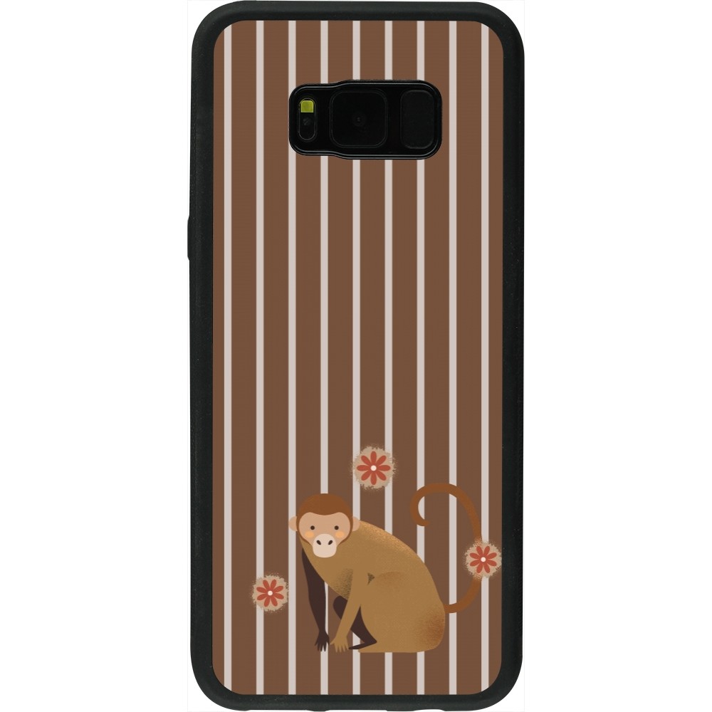 Samsung Galaxy S8+ Case Hülle - Silikon schwarz Monkey with stripes