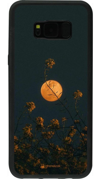 Coque Samsung Galaxy S8+ - Silicone rigide noir Moon Flowers