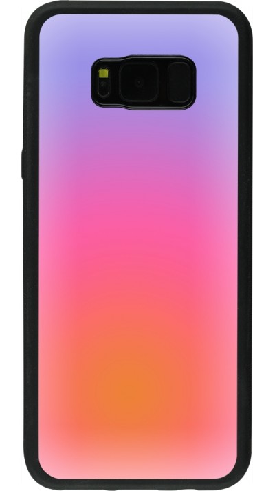 Coque Samsung Galaxy S8+ - Silicone rigide noir Orange Pink Blue Gradient