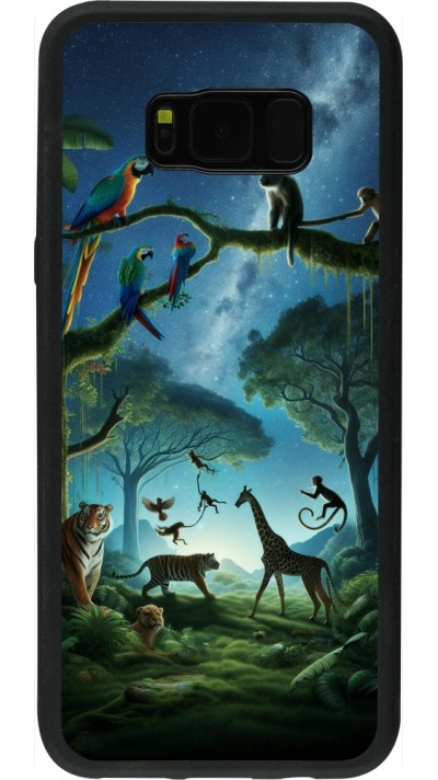 Coque Samsung Galaxy S8+ - Silicone rigide noir Paradis des animaux exotiques
