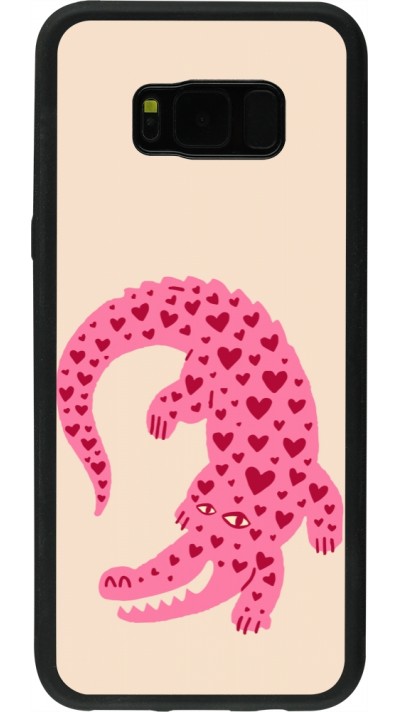 Coque Samsung Galaxy S8+ - Silicone rigide noir Pink crocodile 2026