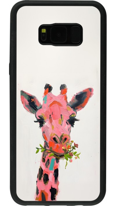 Coque Samsung Galaxy S8+ - Silicone rigide noir Pink Girafe Paint
