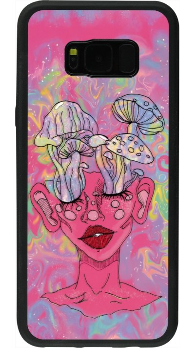 Coque Samsung Galaxy S8+ - Silicone rigide noir Psychedelic pink mushroom