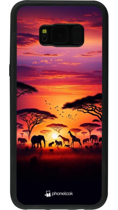 Coque Samsung Galaxy S8+ - Silicone rigide noir Safari sunset wildlife