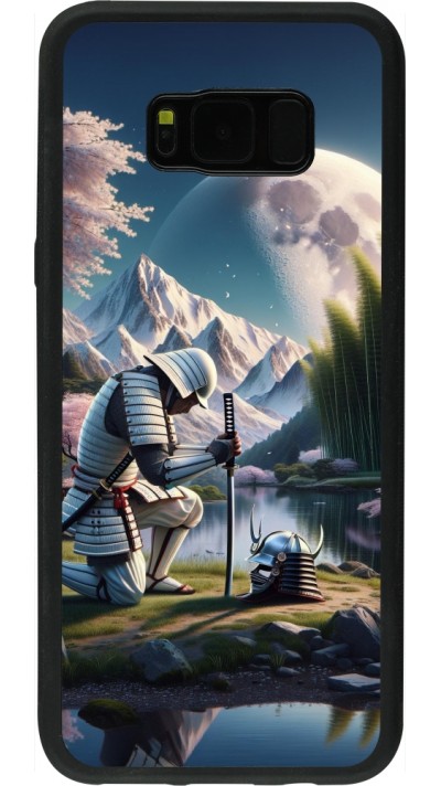 Coque Samsung Galaxy S8+ - Silicone rigide noir Samurai Katana Lune