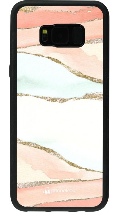 Coque Samsung Galaxy S8+ - Silicone rigide noir Shimmering Orange