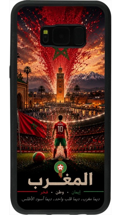 Samsung Galaxy S8+ Case Hülle - Silikon schwarz Fussball Marokko splash 2026