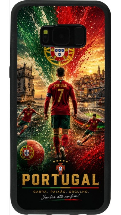 Samsung Galaxy S8+ Case Hülle - Silikon schwarz Fussball Portugal splash 2026