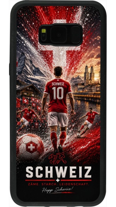 Samsung Galaxy S8+ Case Hülle - Silikon schwarz Fussball Schweiz splash 2026