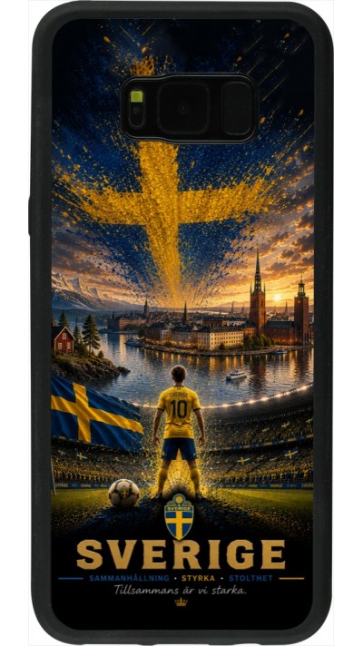 Samsung Galaxy S8+ Case Hülle - Silikon schwarz Fussball Schweden splash 2026