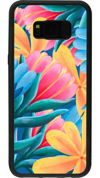 Coque Samsung Galaxy S8+ - Silicone rigide noir Spring 23 colorful flowers
