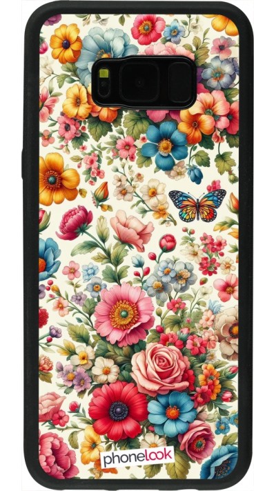 Coque Samsung Galaxy S8+ - Silicone rigide noir Spring 25 printemps fleuri