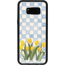 Coque Samsung Galaxy S8+ - Silicone rigide noir Blue vichy tulips Spring 2026