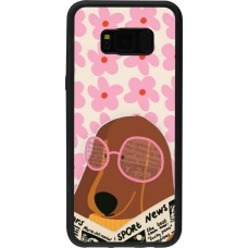 Coque Samsung Galaxy S8+ - Silicone rigide noir Dog with newspaper Spring 2026