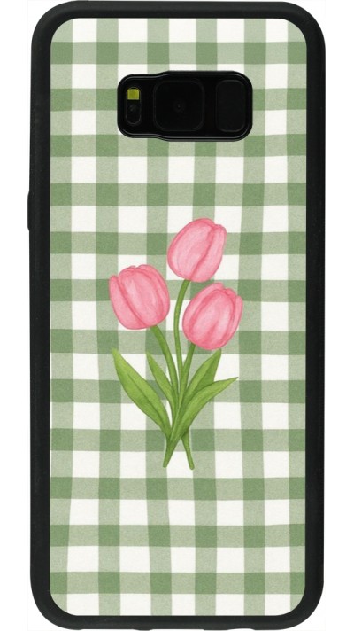 Samsung Galaxy S8+ Case Hülle - Silikon schwarz Green vichy tulips Spring 2026
