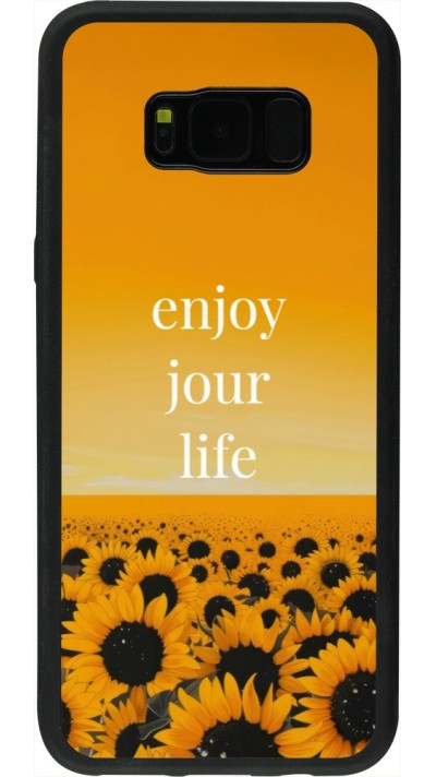 Coque Samsung Galaxy S8+ - Silicone rigide noir Summer 2025 Enjoy your life