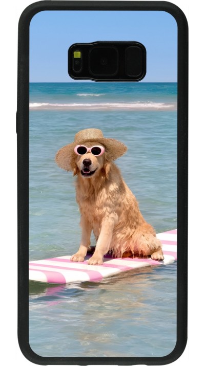 Coque Samsung Galaxy S8+ - Silicone rigide noir Summer Dog on Paddle