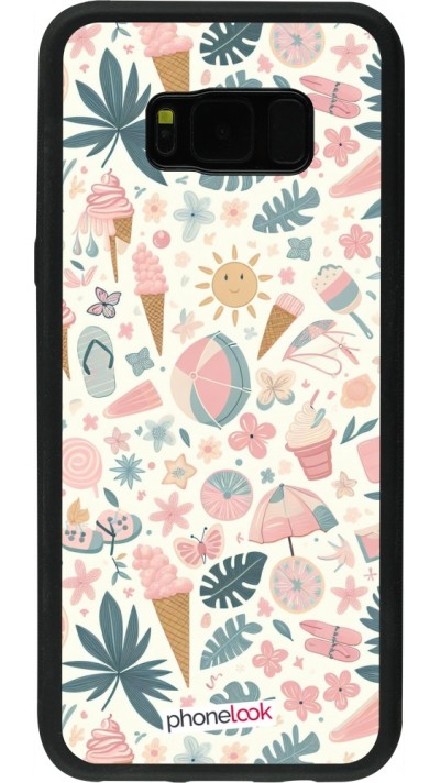 Coque Samsung Galaxy S8+ - Silicone rigide noir Summer Pink Pattern
