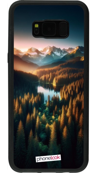 Coque Samsung Galaxy S8+ - Silicone rigide noir Sunset Forest Lake