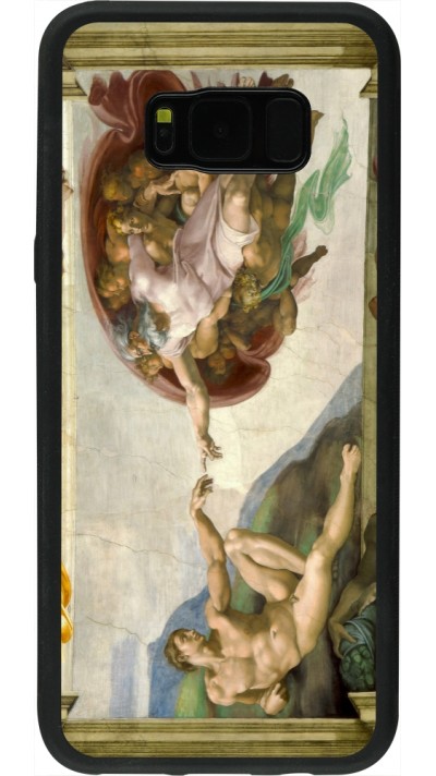 Coque Samsung Galaxy S8+ - Silicone rigide noir Tableau art - La Création d’Adam - Michel-Ange