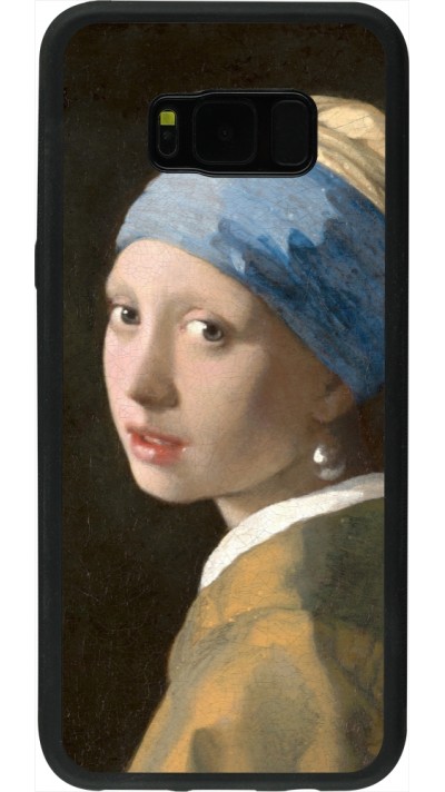 Coque Samsung Galaxy S8+ - Silicone rigide noir Tableau art - La Jeune fille à la perle - Johannes Vermeer