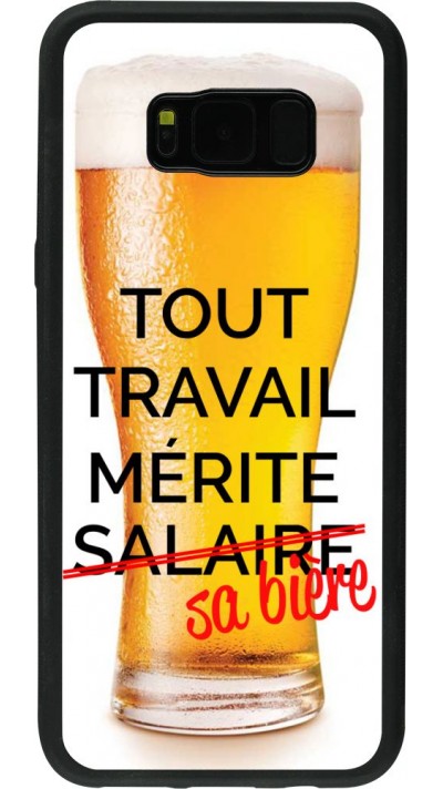 Coque Samsung Galaxy S8+ - Silicone rigide noir Tout travail mérite sa bière