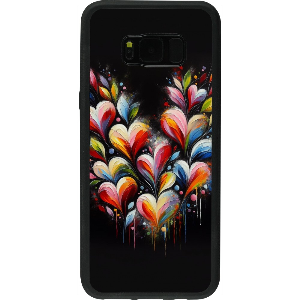 Samsung Galaxy S8+ Case Hülle - Silikon schwarz Valentin 2024 Schwarzes Herz Abstrakt
