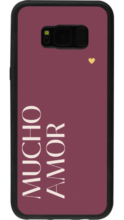 Samsung Galaxy S8+ Case Hülle - Silikon schwarz Valentine 2024 mucho amor rosado