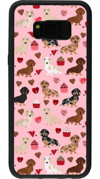 Samsung Galaxy S8+ Case Hülle - Silikon schwarz Valentine 2024 puppy love