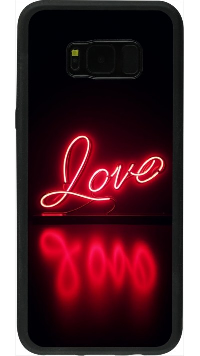 Samsung Galaxy S8+ Case Hülle - Silikon schwarz Valentine 2025 Neon Liebe