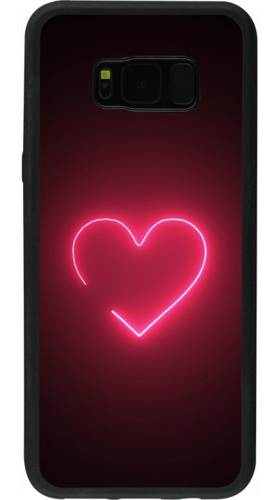 Samsung Galaxy S8+ Case Hülle - Silikon schwarz Valentine 2023 single neon heart