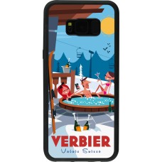 Coque Samsung Galaxy S8+ - Silicone rigide noir Verbier Mountain Jacuzzi