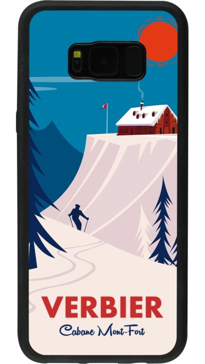 Samsung Galaxy S8+ Case Hülle - Silikon schwarz Verbier Cabane Mont-Fort