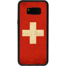 Coque Samsung Galaxy S8+ - Silicone rigide noir Vintage Flag SWISS