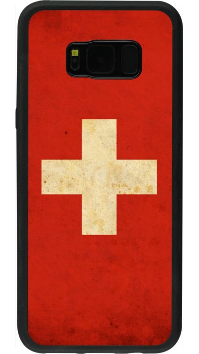 Coque Samsung Galaxy S8+ - Silicone rigide noir Vintage Flag SWISS