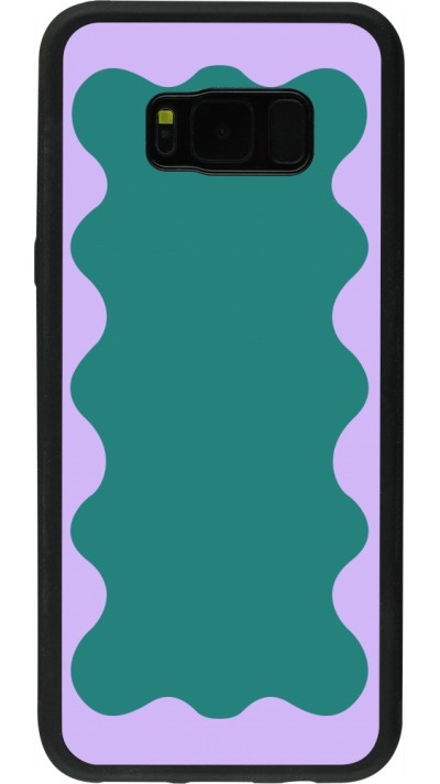 Coque Samsung Galaxy S8+ - Silicone rigide noir Wavy Rectangle Green Purple
