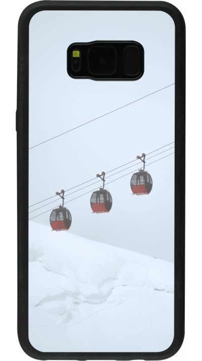 Coque Samsung Galaxy S8+ - Silicone rigide noir Winter 22 ski lift