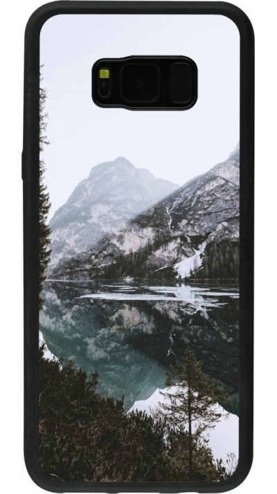 Coque Samsung Galaxy S8+ - Silicone rigide noir Winter 22 snowy mountain and lake