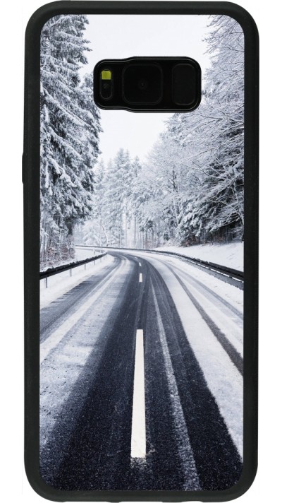 Coque Samsung Galaxy S8+ - Silicone rigide noir Winter 22 Snowy Road