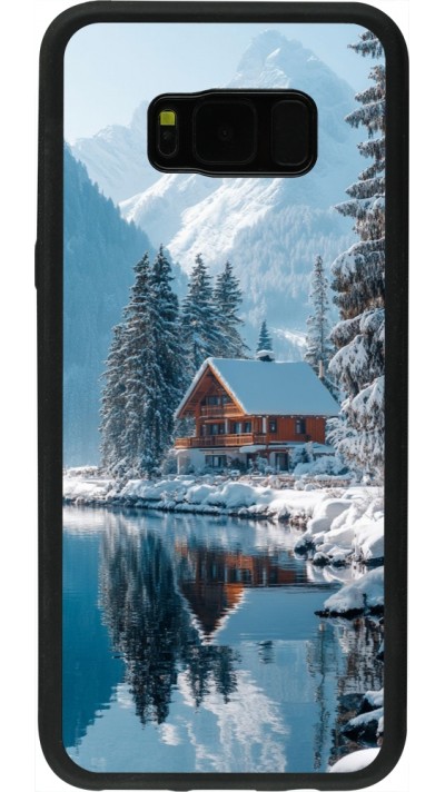 Samsung Galaxy S8+ Case Hülle - Silikon schwarz Winter 25 Winter house forest day