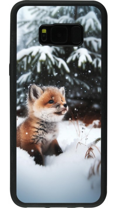 Samsung Galaxy S8+ Case Hülle - Silikon schwarz Weihnachten 2023 Fuechslein Tanne