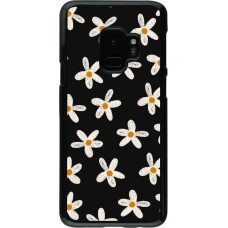 Samsung Galaxy S9 Case Hülle - Easter 2024 white on black flower