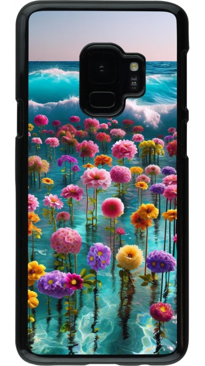 Samsung Galaxy S9 Case Hülle - Blumenmeer Wellen