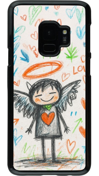 Samsung Galaxy S9 Case Hülle - Little Angel Sketch Love