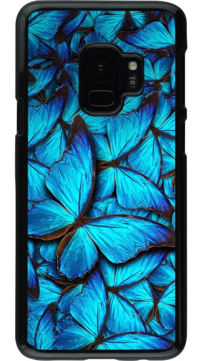 Coque Samsung Galaxy S9 - Papillon - Bleu