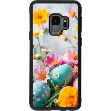 Coque Samsung Galaxy S9 - Silicone rigide noir Easter 2026 Eggs with flowers