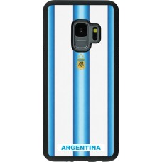 Coque Samsung Galaxy S9 - Silicone rigide noir Maillot de football Argentine 2026 personnalisable